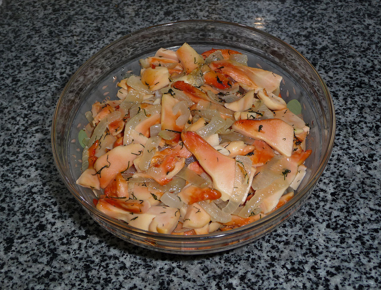 Cooked chicken of the woods mushroom dish
