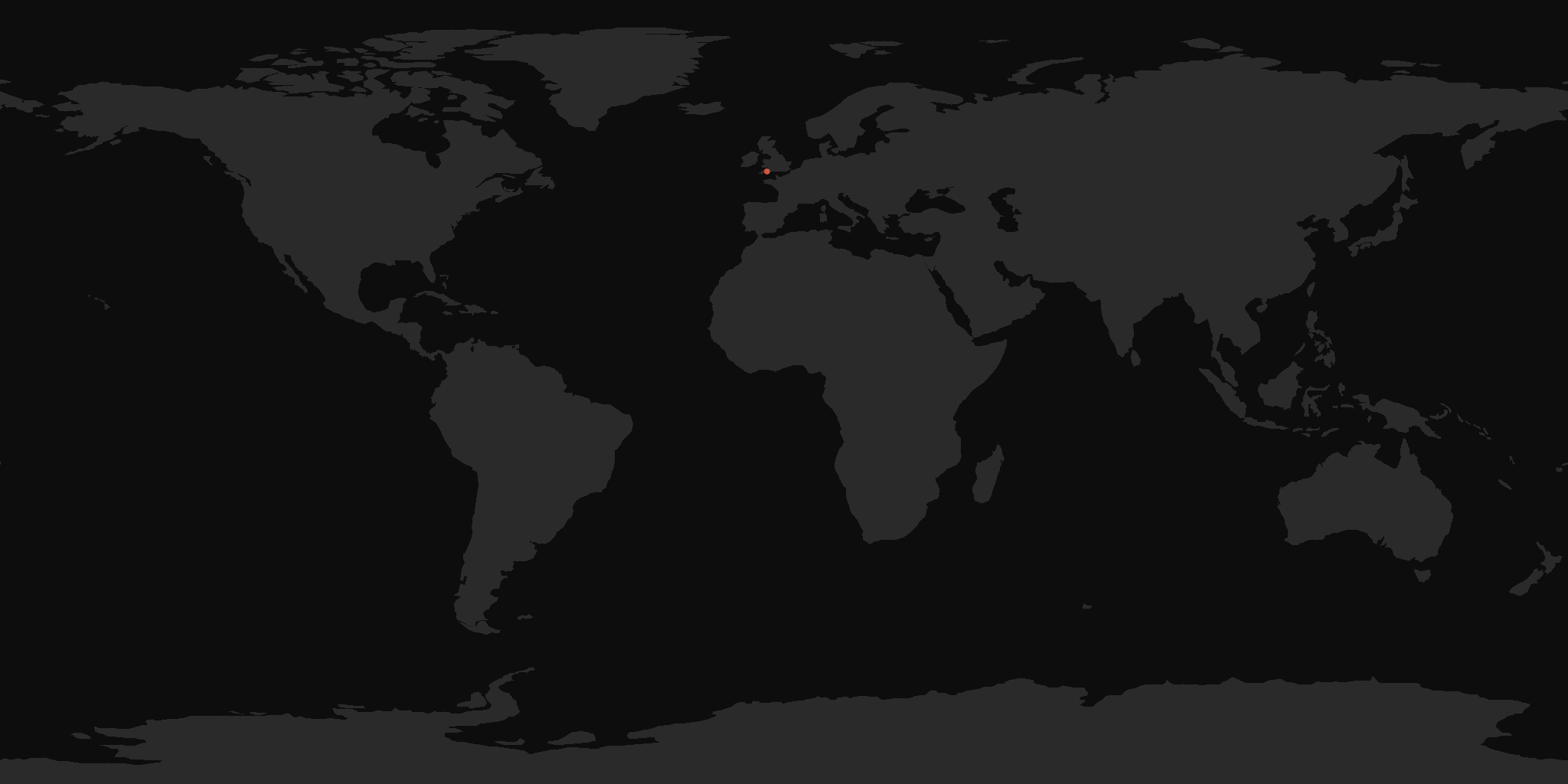 Global distribution map showing reported sightings
